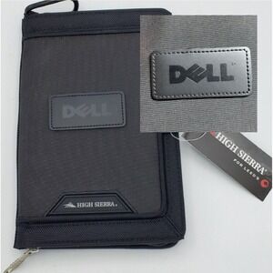 High Sierra Dell Swag Travel Wallet Front Magnetic Window Zip Close Notepd Black